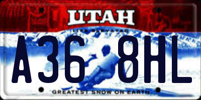 UT license plate A368HL