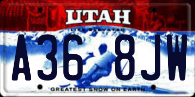 UT license plate A368JW