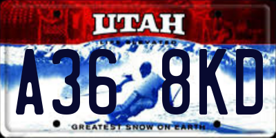 UT license plate A368KD