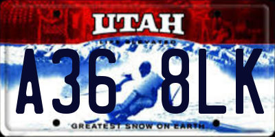 UT license plate A368LK