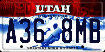 UT license plate A368MB