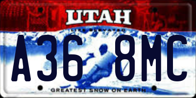 UT license plate A368MC