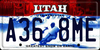 UT license plate A368ME