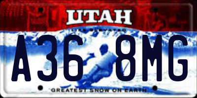UT license plate A368MG