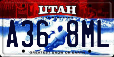 UT license plate A368ML