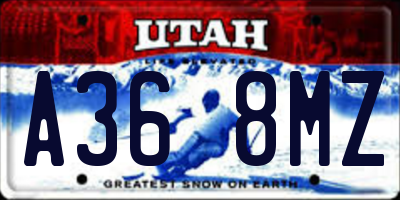 UT license plate A368MZ