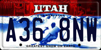 UT license plate A368NW