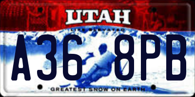 UT license plate A368PB
