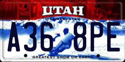 UT license plate A368PE
