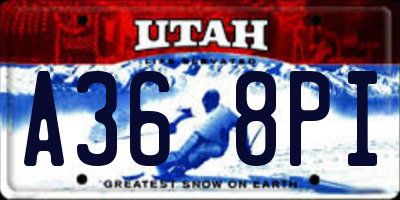 UT license plate A368PI