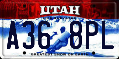 UT license plate A368PL