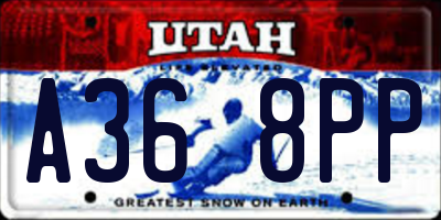 UT license plate A368PP