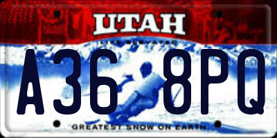 UT license plate A368PQ