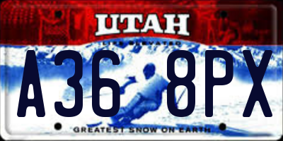 UT license plate A368PX
