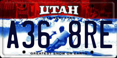 UT license plate A368RE