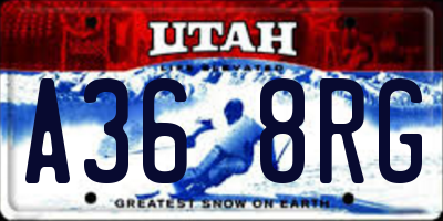 UT license plate A368RG