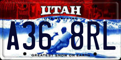 UT license plate A368RL