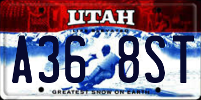 UT license plate A368ST