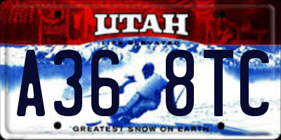 UT license plate A368TC
