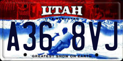 UT license plate A368VJ