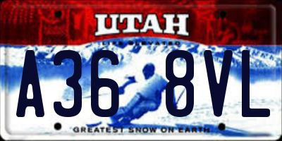 UT license plate A368VL