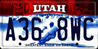 UT license plate A368WC