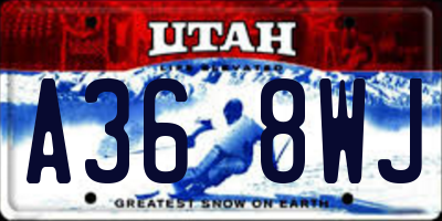 UT license plate A368WJ