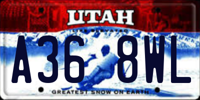 UT license plate A368WL
