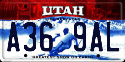 UT license plate A369AL