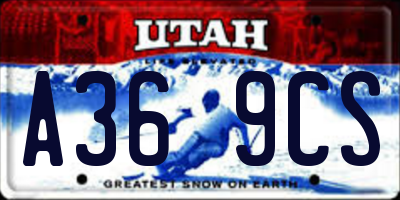 UT license plate A369CS