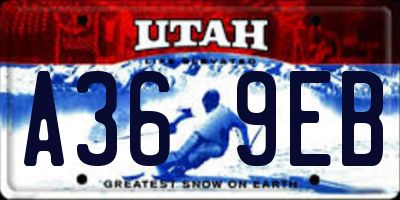 UT license plate A369EB