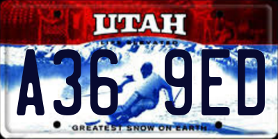 UT license plate A369ED