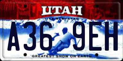 UT license plate A369EH