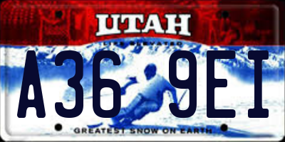 UT license plate A369EI