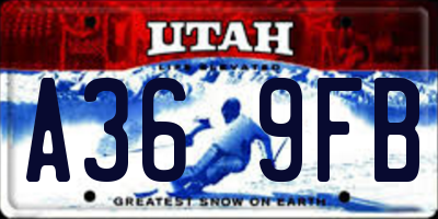 UT license plate A369FB