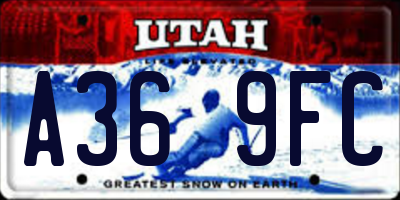 UT license plate A369FC