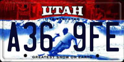 UT license plate A369FE
