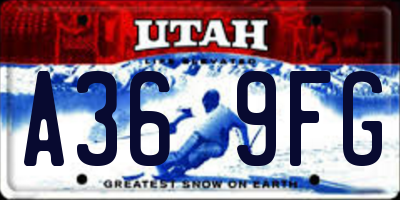 UT license plate A369FG