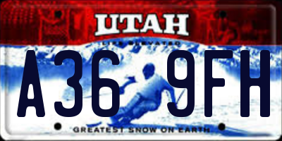 UT license plate A369FH