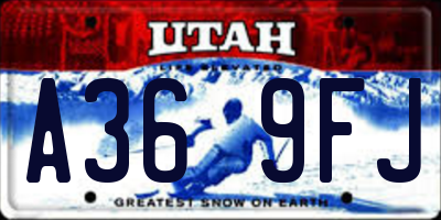 UT license plate A369FJ