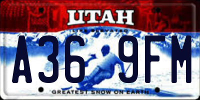 UT license plate A369FM
