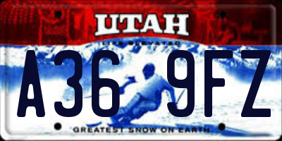 UT license plate A369FZ
