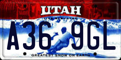 UT license plate A369GL