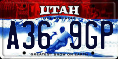 UT license plate A369GP