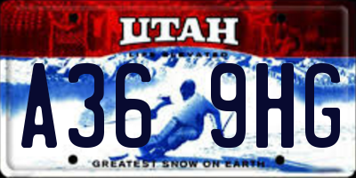 UT license plate A369HG