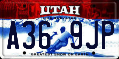 UT license plate A369JP