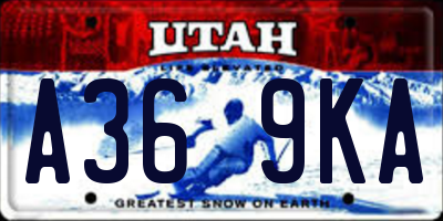 UT license plate A369KA