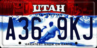 UT license plate A369KJ