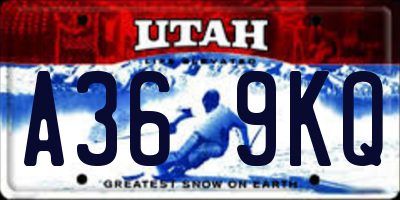 UT license plate A369KQ