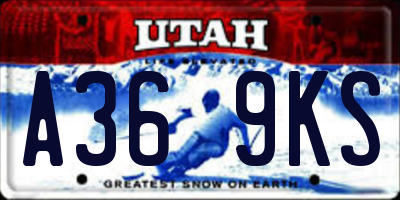 UT license plate A369KS